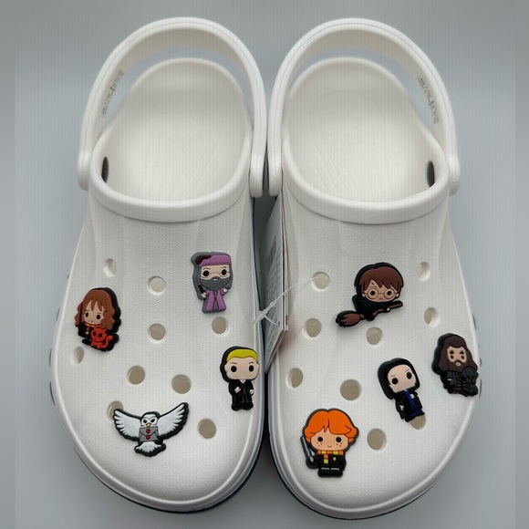 CROCS Shoes - Crocs White Bayaband Clog 205089-126 Size: w9 | m7 with Harry Potter Charms